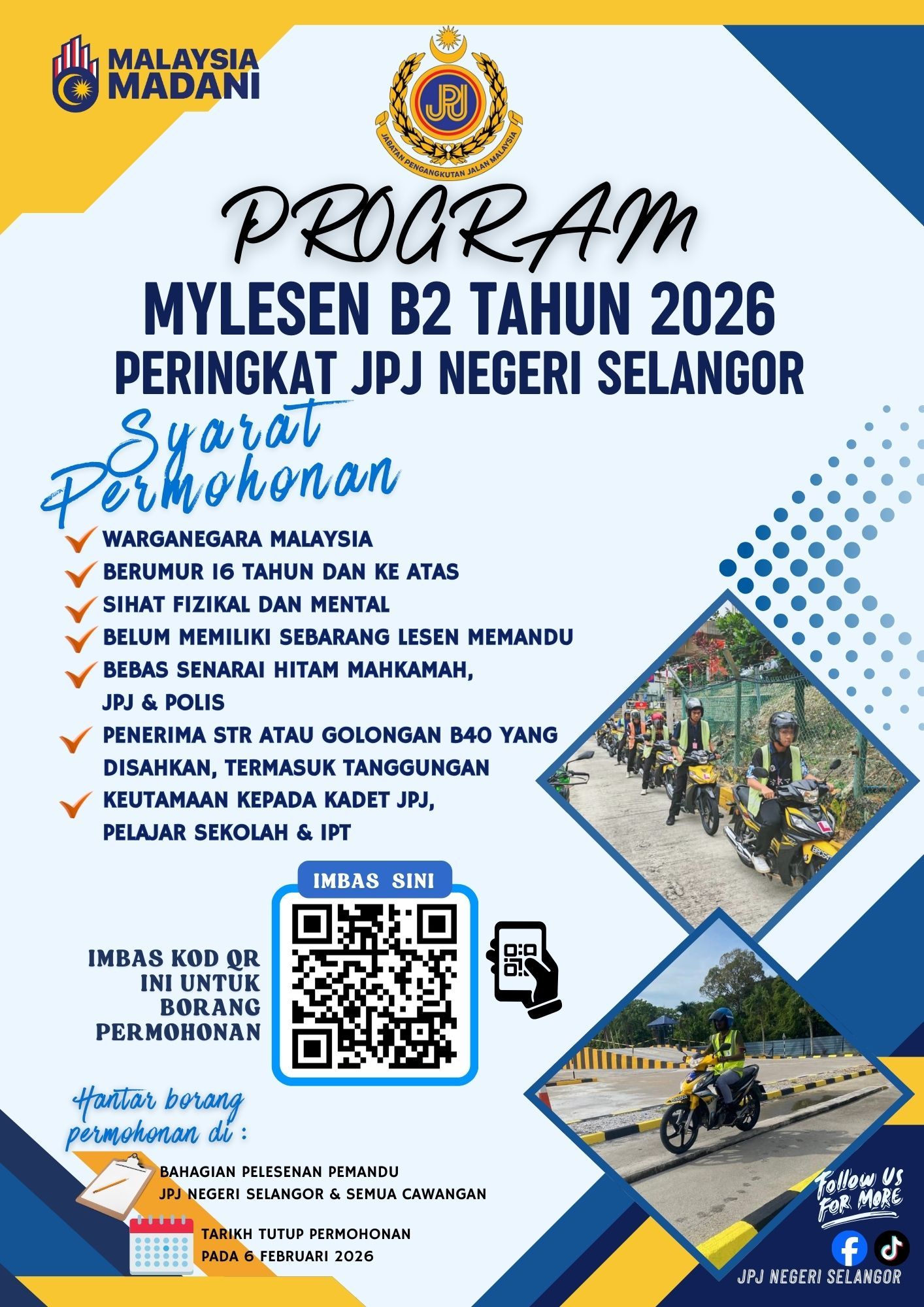 JPJ Selangor buka permohonan MyLesen B2