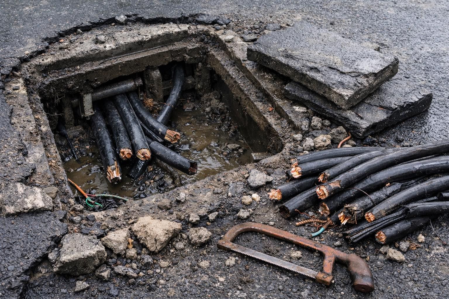 Harga tembaga naik, kes kecurian kabel meningkat