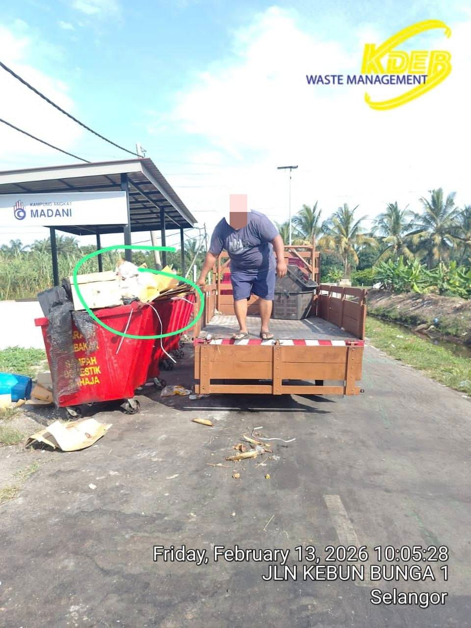 பொதுக் குப்பைத் தொட்டியில் வணிகக் கழிவுகளைக் கொட்டிய தனிநபருக்கு RM1,000  அபராதம்