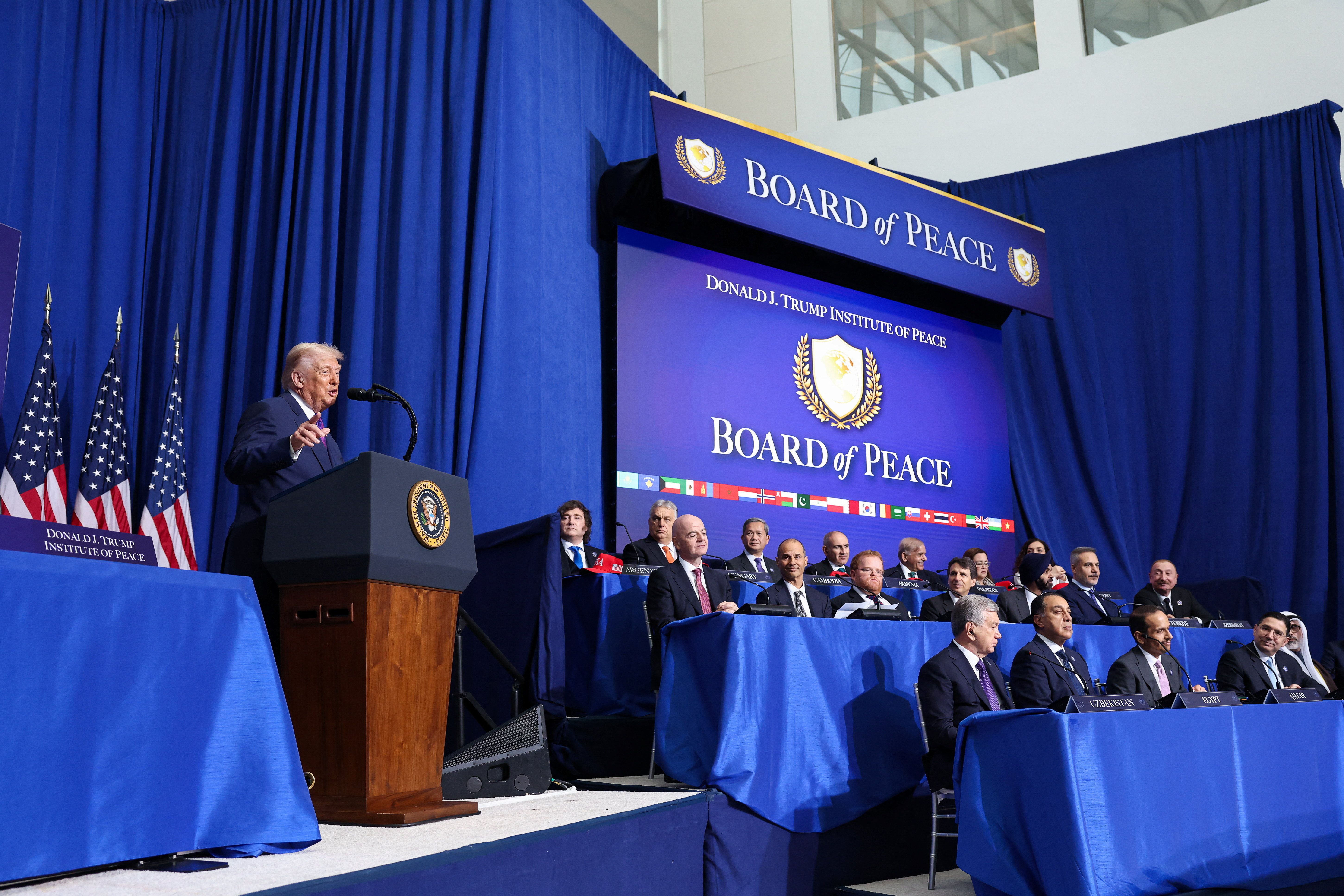 Trump says billions pledged for Gaza at first peace board meeting