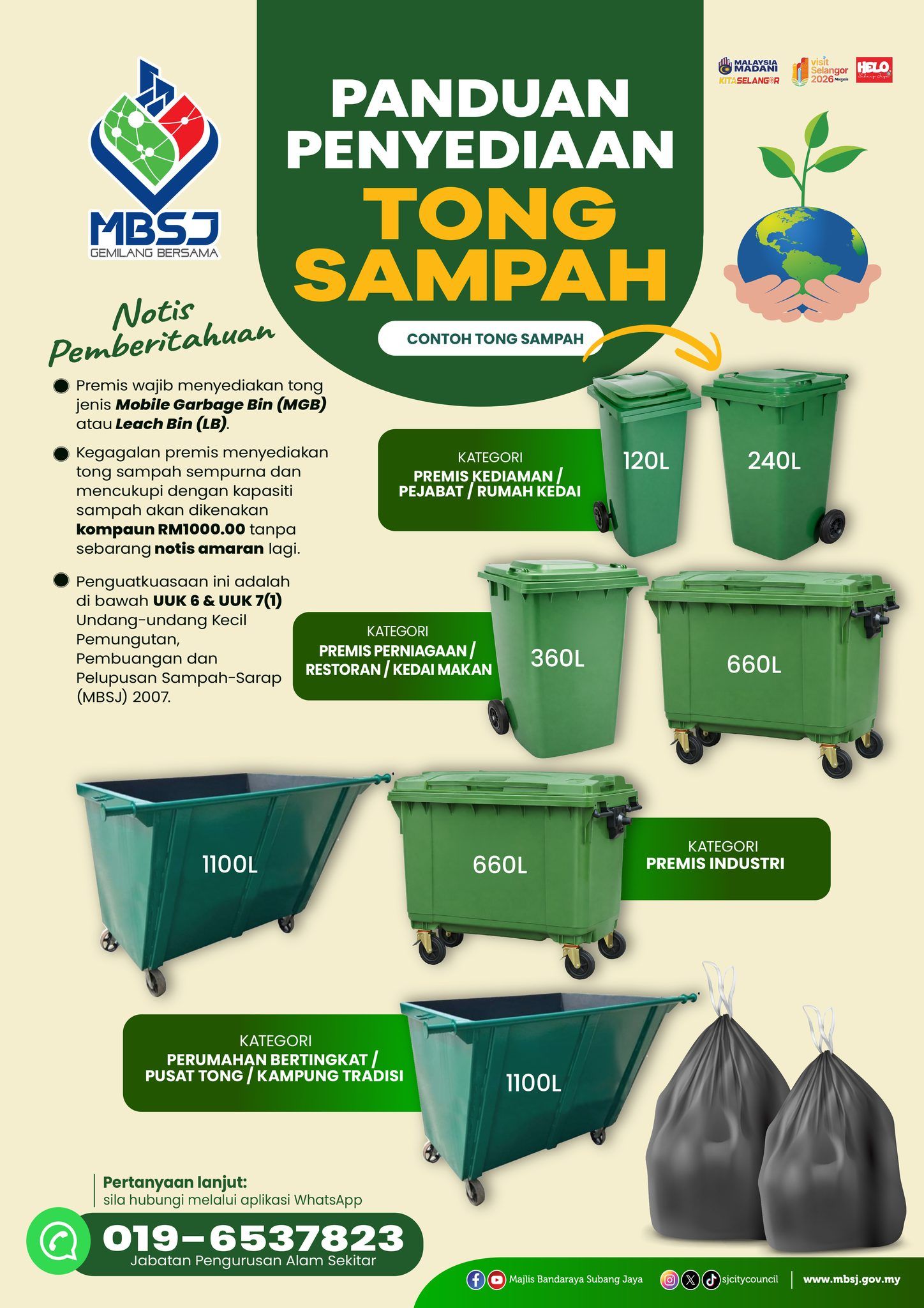 MBSJ发布垃圾桶指南 促工商业主妥善处理废料