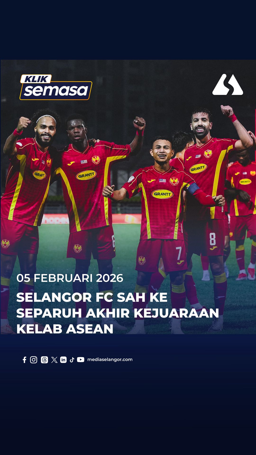 Selangor FC sah ke separuh akhir Kejuaraan Kelab ASEAN