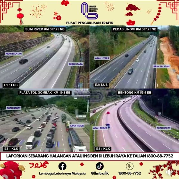 Aliran trafik di lebuh raya utama lancar pagi ini