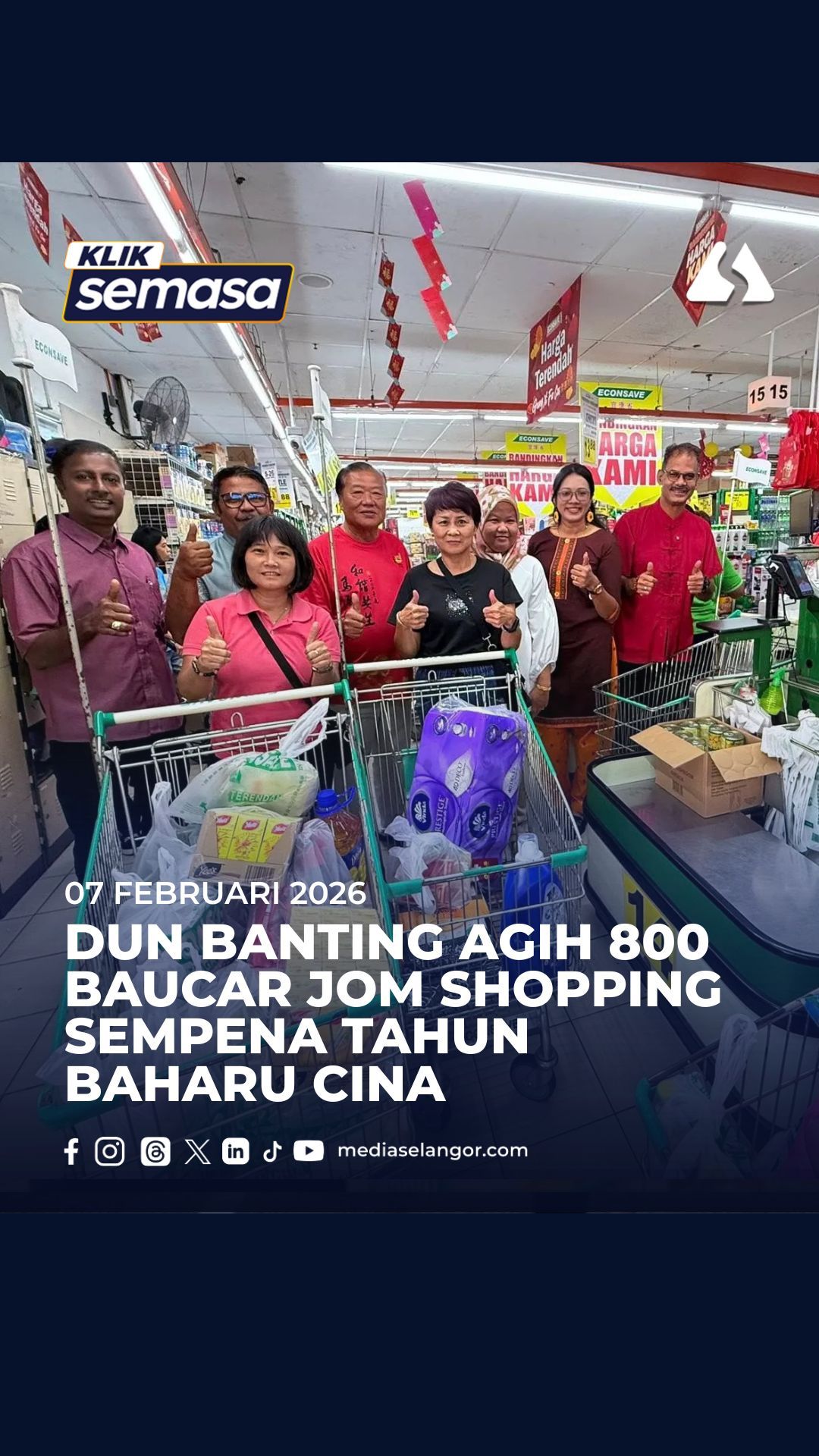DUN Banting peruntuk RM160,000 agih 800 baucar sempena Tahun Baharu Cina