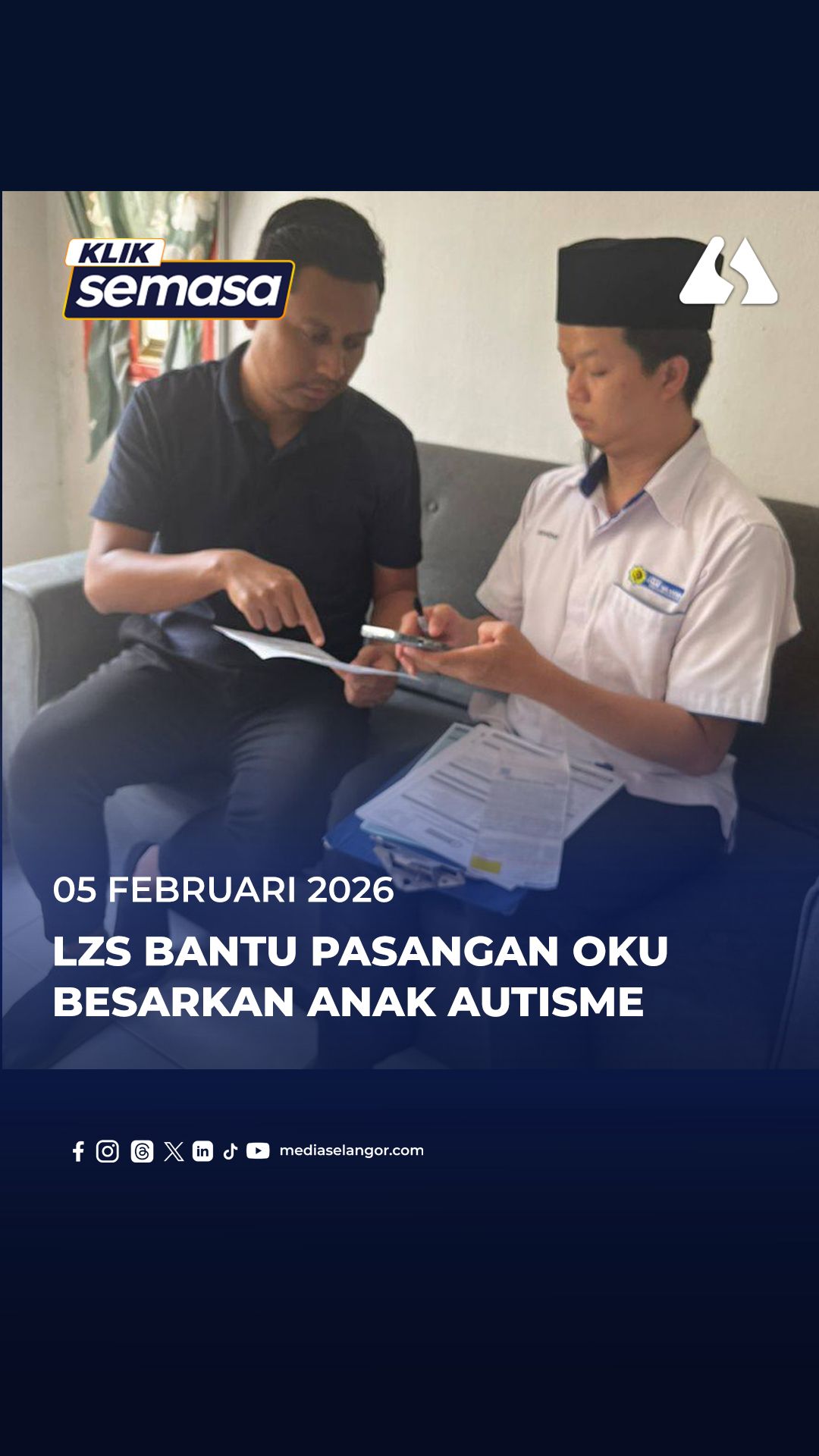 Bantuan zakat ringankan beban pasangan OKU besarkan anak autisme