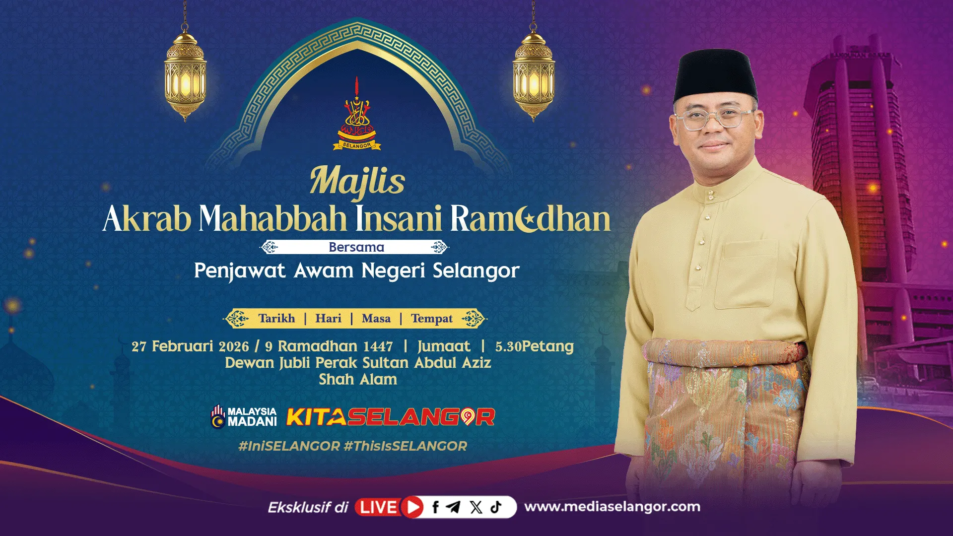 MB santuni penjawat awam dalam Majlis Akrab Mahabbah Insani Ramadan petang ini