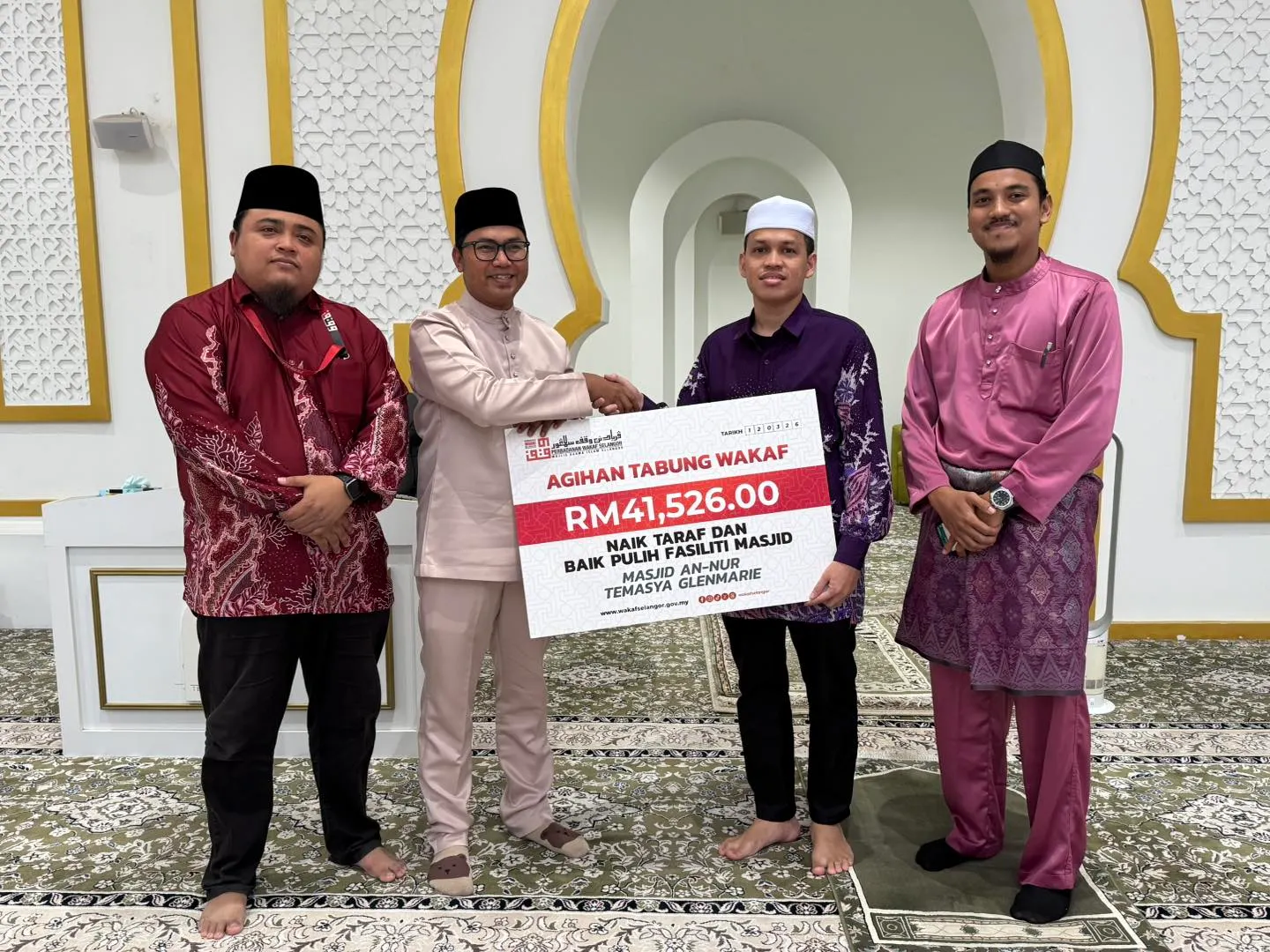PWS salur RM41,000 naik taraf kemudahan Masjid An-Nur Temasya Glenmarie