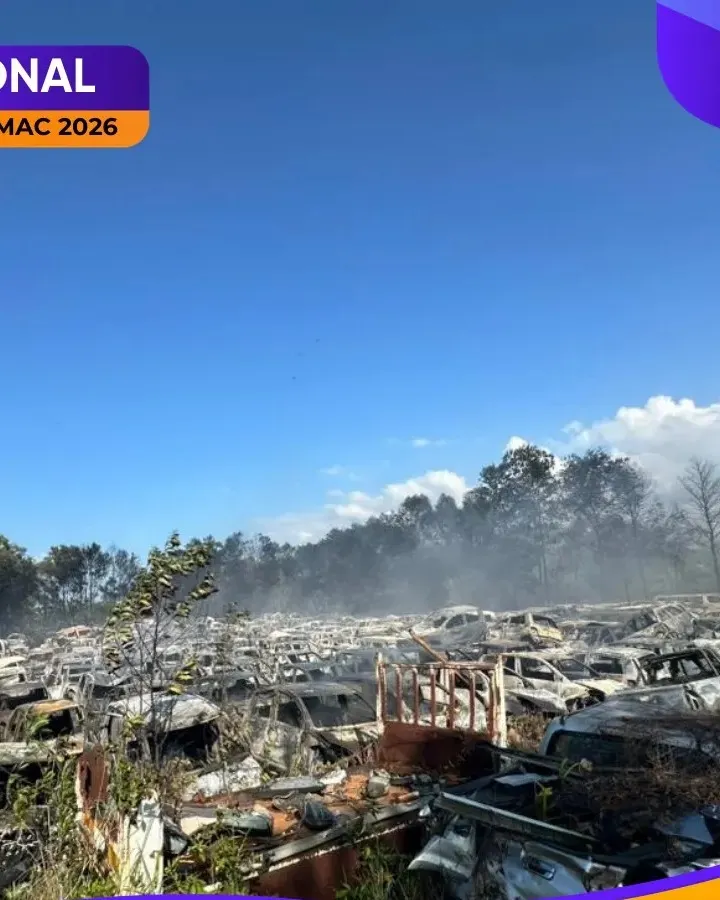 700 kereta terpakai musnah dalam kebakaran stor