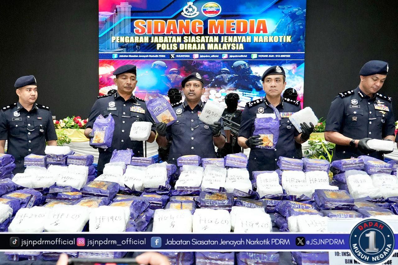 Polis rampas 510kg dadah bernilai RM25.5 juta, lima ditahan