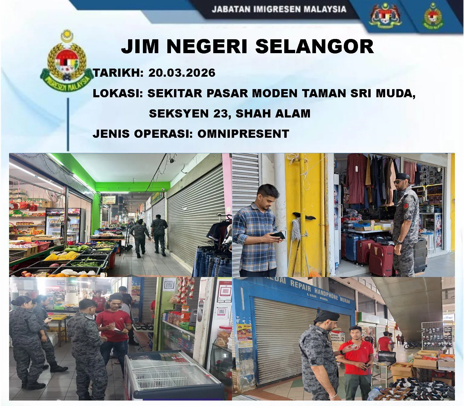 200 warga asing diperiksa dalam Ops Omnipresent - JIM Selangor 