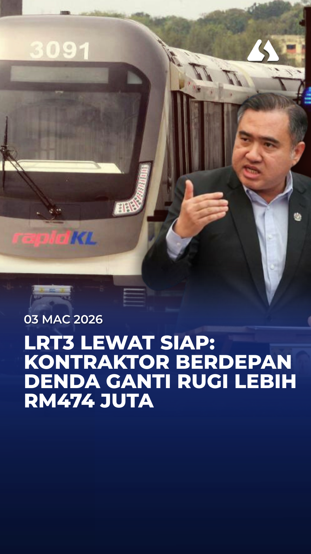 LRT3 lewat siap: Kontraktor berdepan denda ganti rugi lebih RM474 juta