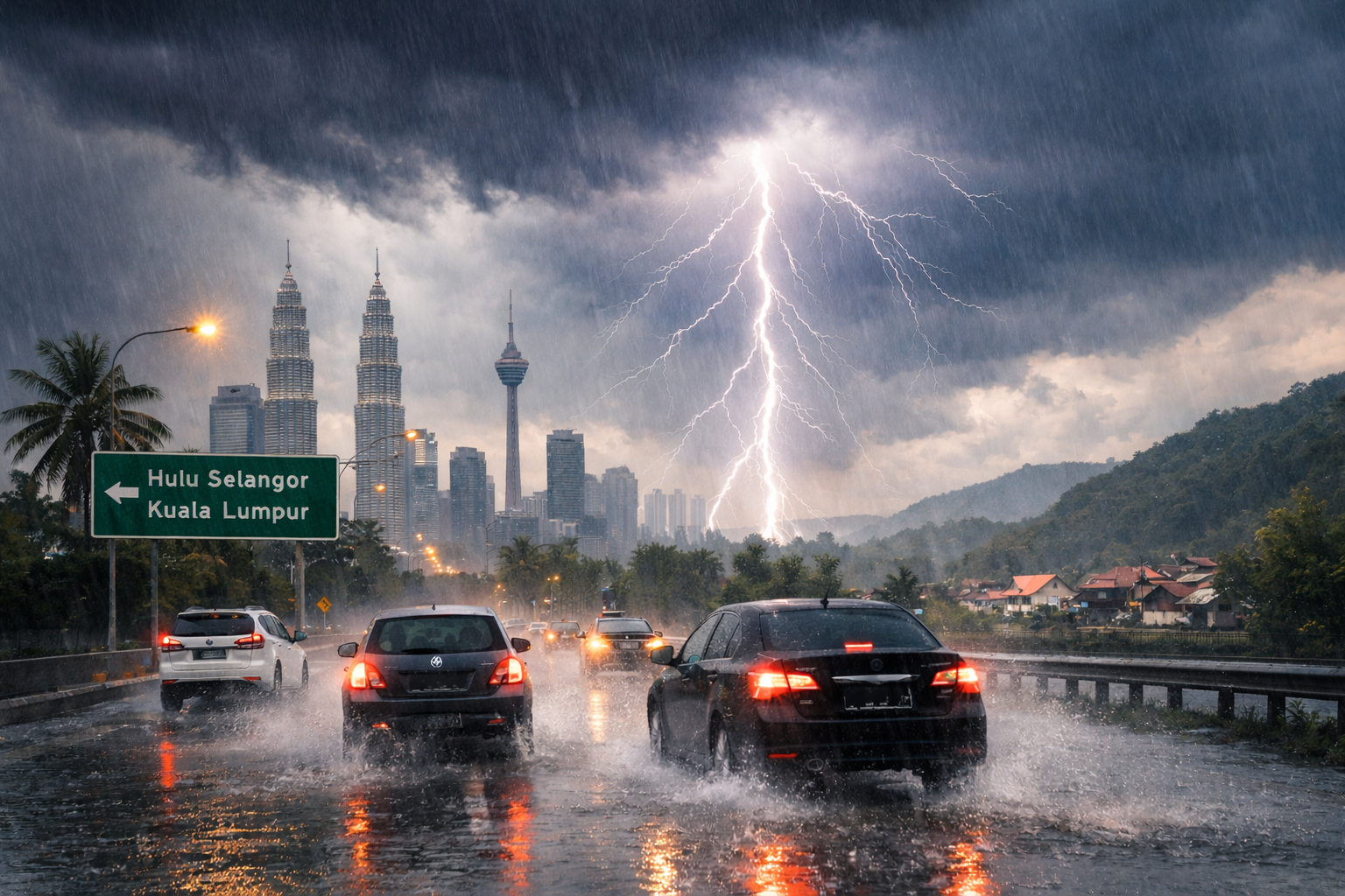 Beberapa negeri termasuk Selangor dilanda ribut petir hingga 6 petang ini