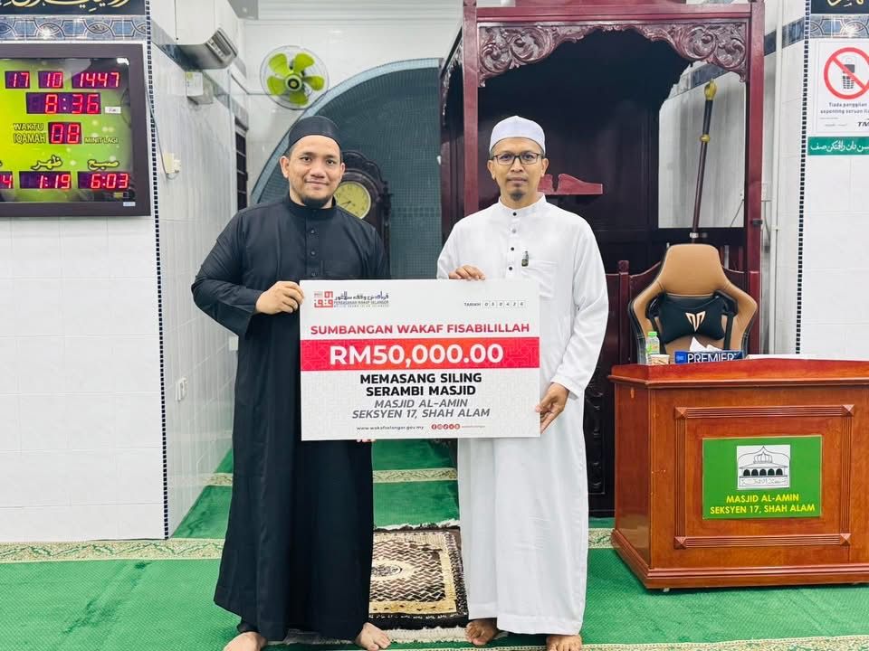 PWS salur wakaf fisabilillah RM50,000, naik taraf Masjid Al-Amin