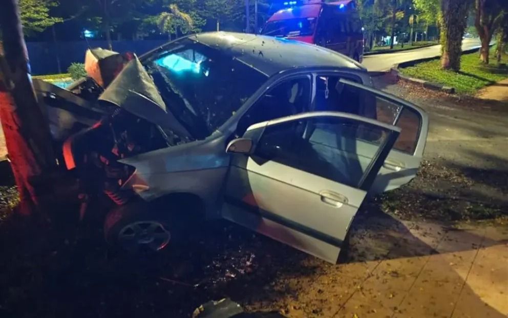 轿车凌晨撞树 女司机现场身亡