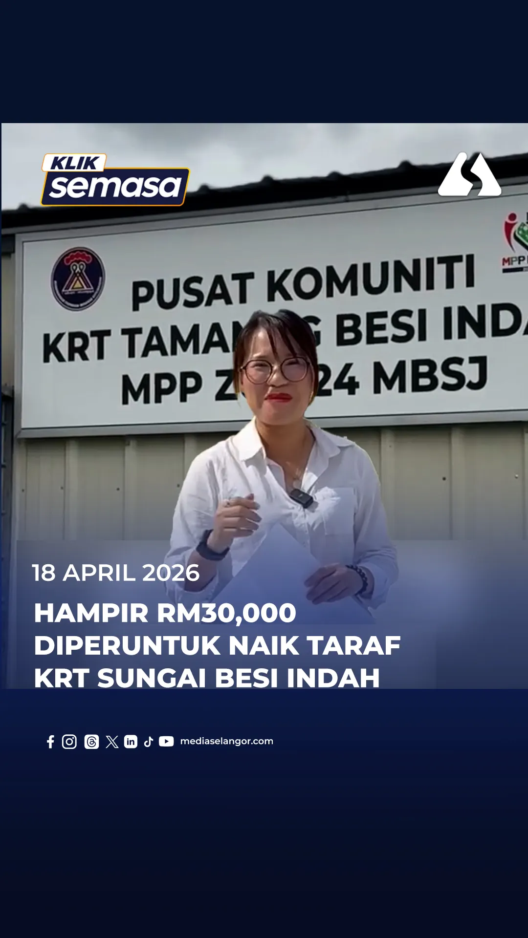 Hampir RM30,000 diperuntuk naik taraf KRT Sungai Besi Indah