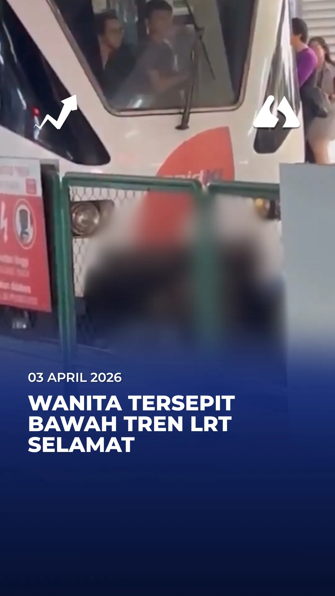 Wanita tersepit bawah tren LRT selamat