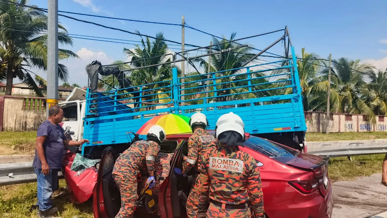 罗里轿车碰撞造成5人受伤