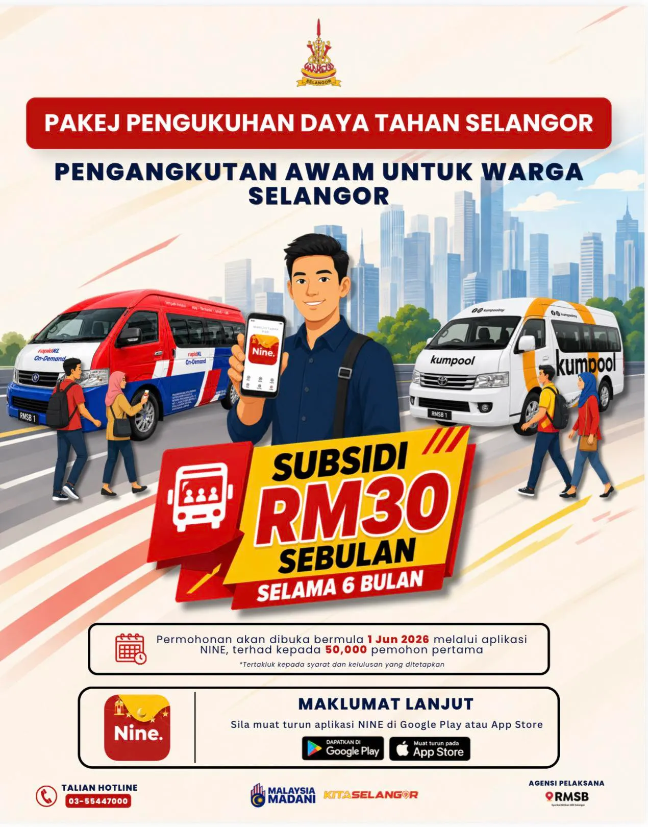 Subsidi pengangkutan awam dibuka 1 Jun, RM30 sebulan untuk 50,000 pemohon awal