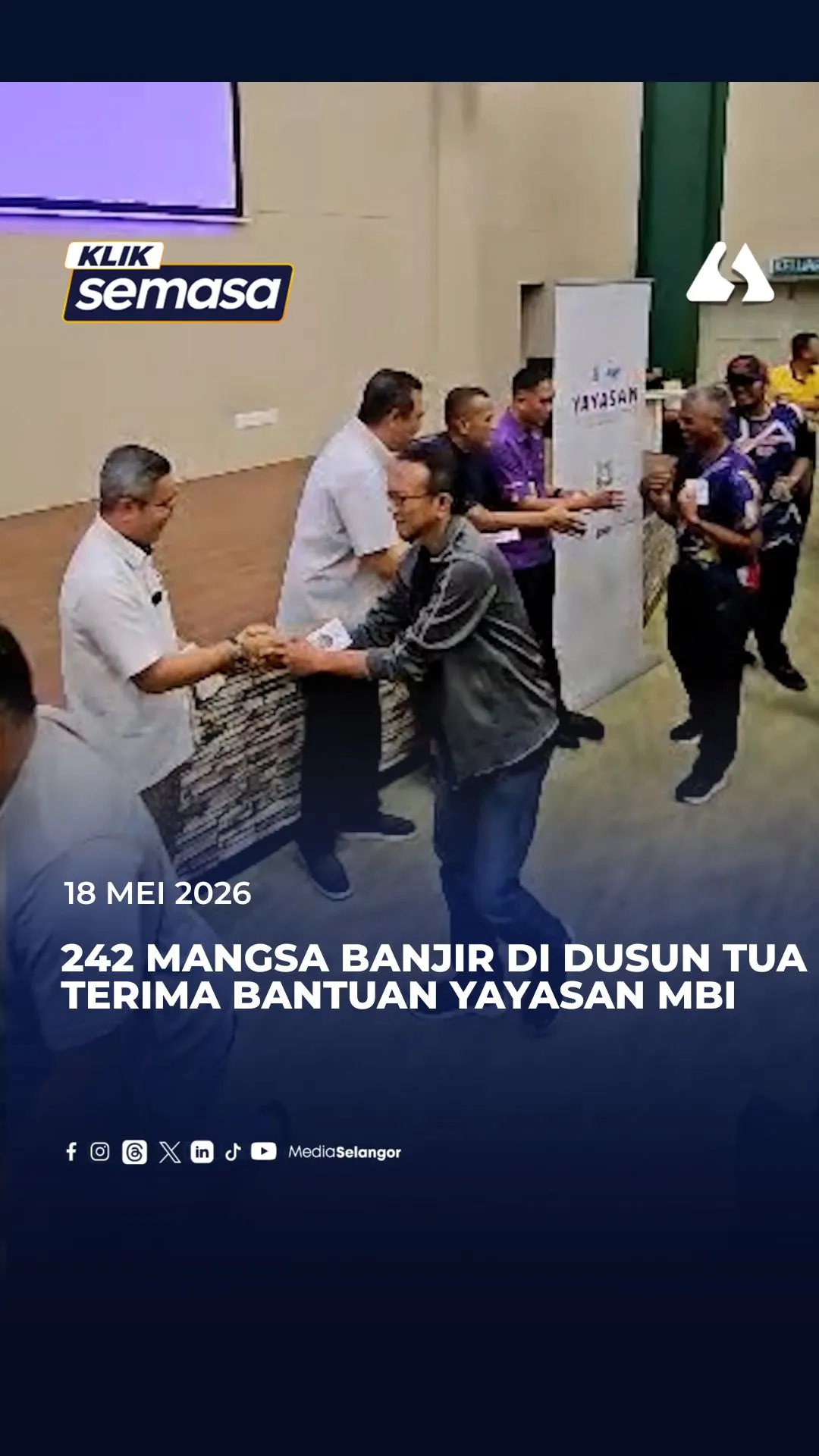 242 mangsa banjir DUN Dusun Tua terima bantuan RM60,000 daripada Yayasan MBI