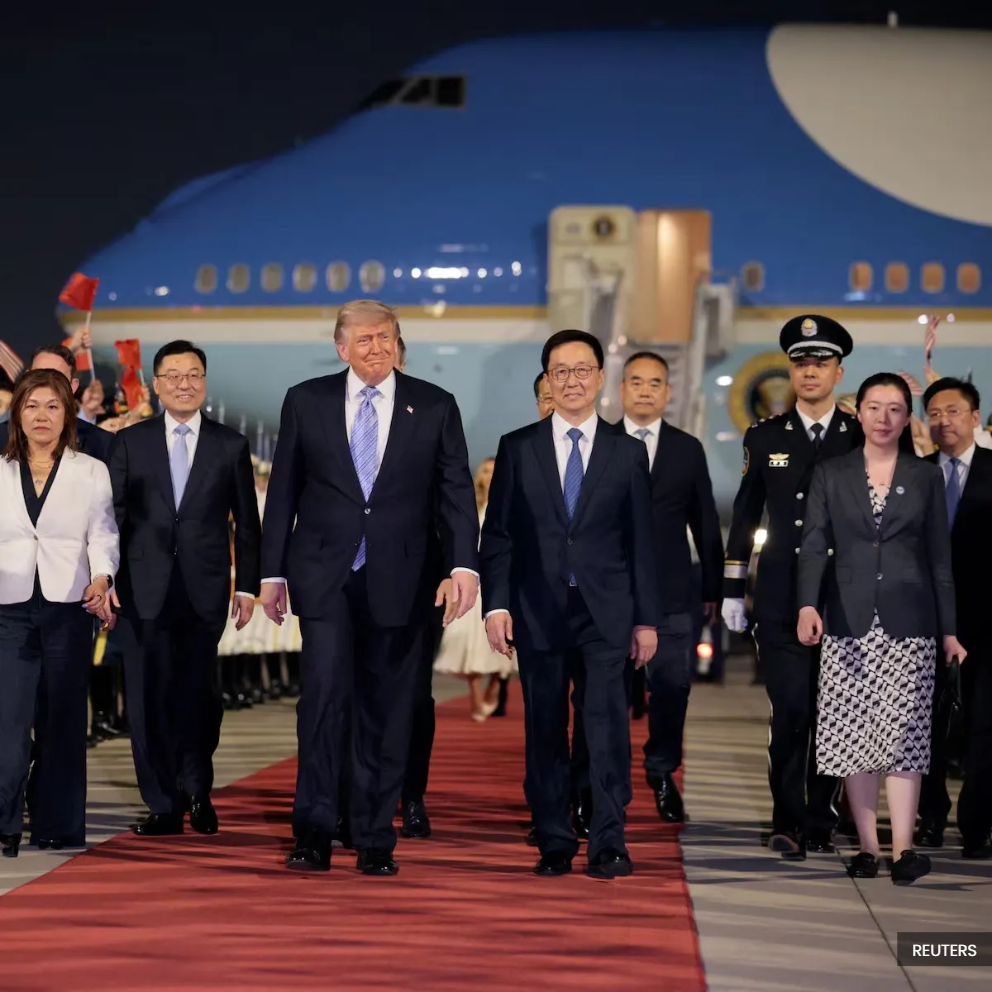 Trump lands in China for Xi summit with Nvidia CEO in tow