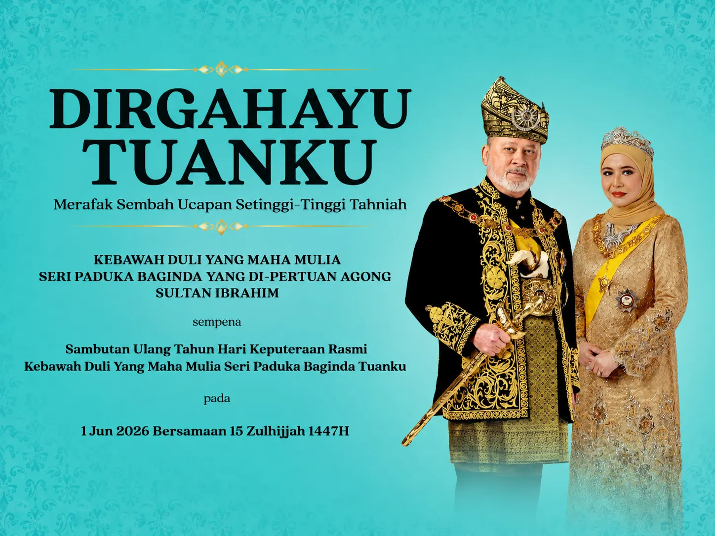 Ulang Tahun Keputeraan Rasmi Agong: Sultan Selangor, Tengku Permaisuri zahir ucapan tahniah