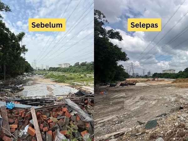 Tapak sisa perobohan di Jalan Tropicana semakin bersih, risiko Aedes dikawal