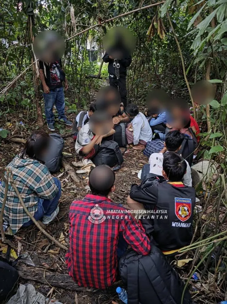 35 migran Myanmar diberkas dalam semak, sindiket guna Kota Bharu sebagai transit