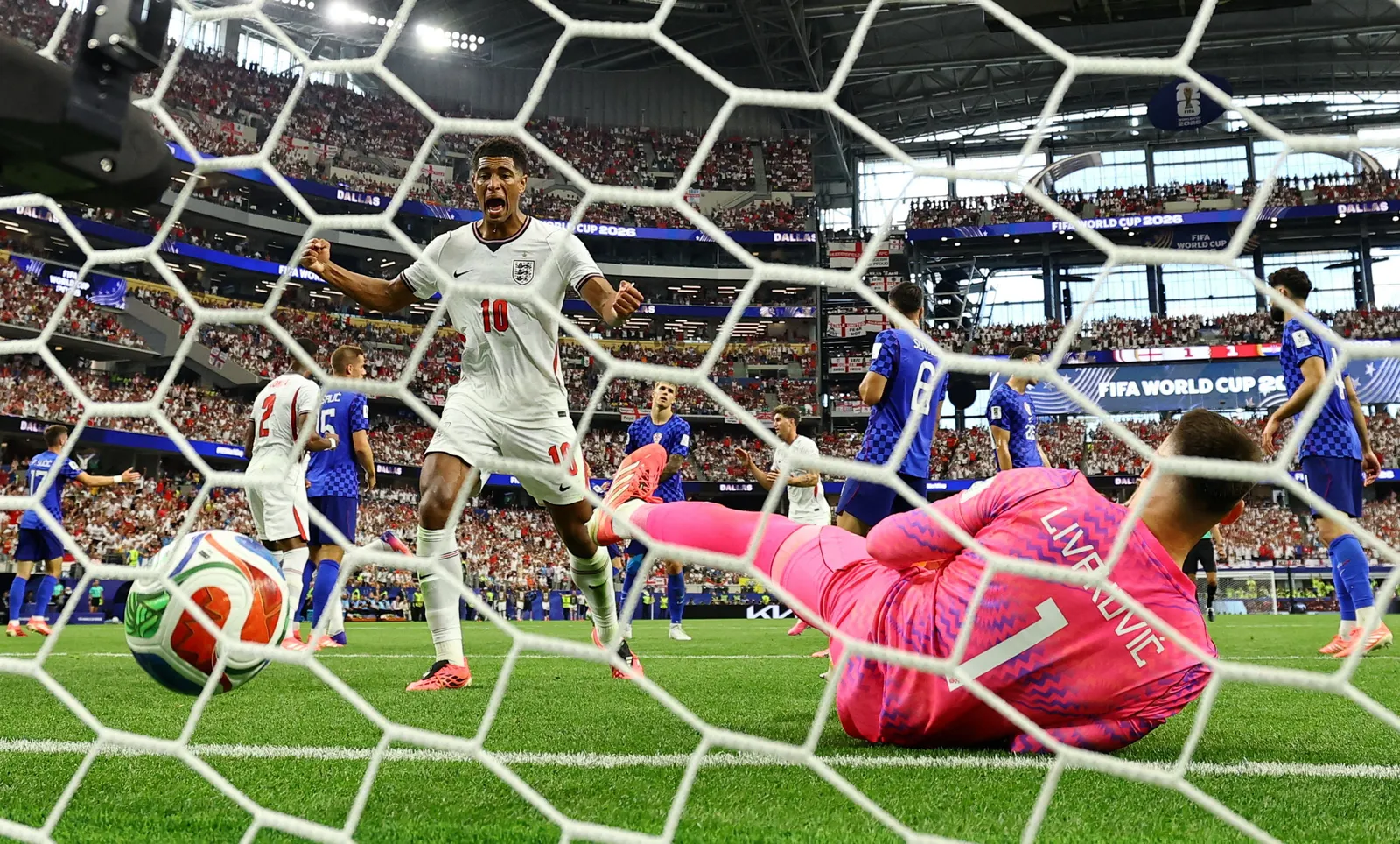 England fans celebrate victory over Croatia at 2026 FIFA World Cup