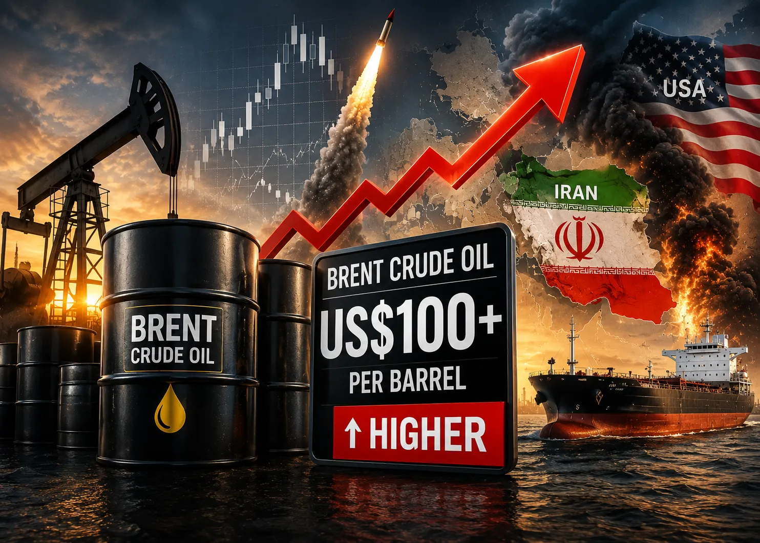 Harga minyak Brent kembali cecah US$100 setong ketika konflik AS-Iran memuncak