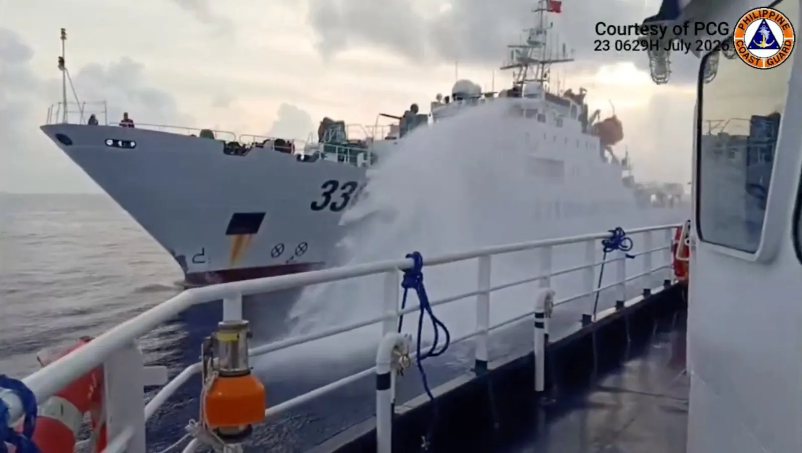 Philippines accuses China of using water cannon on its vessels for a second day