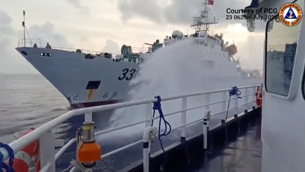 Philippines accuses China of using water cannon on its vessels for a second day