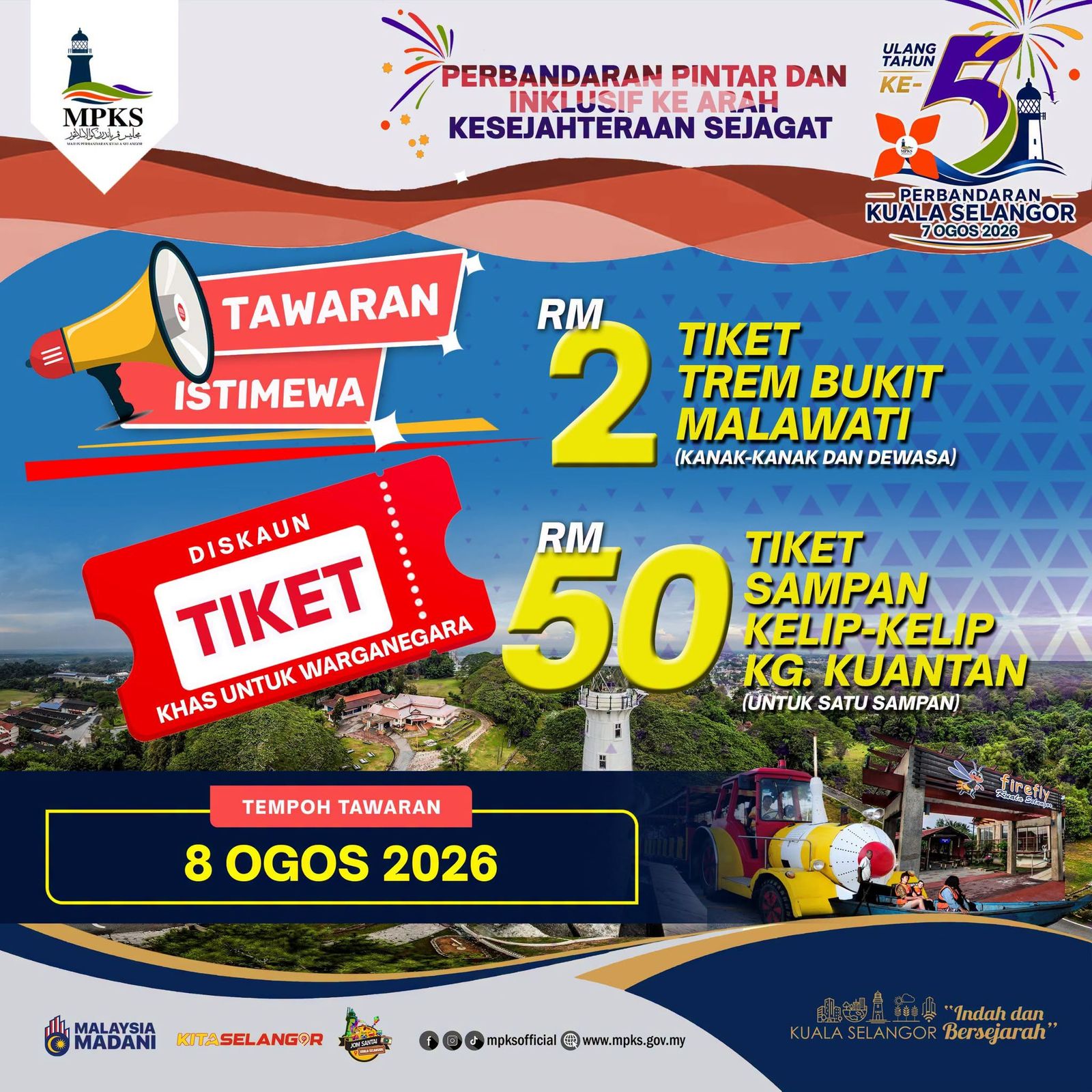 MPKS tawar tiket Trem Malawati RM2 sempena ulang tahun kelima