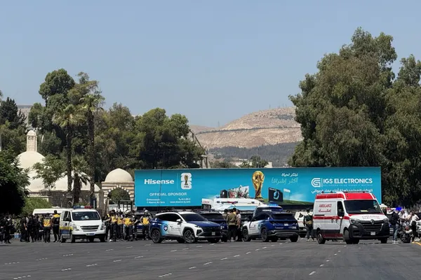 Blasts rock Damascus during Macron’s Syria visit