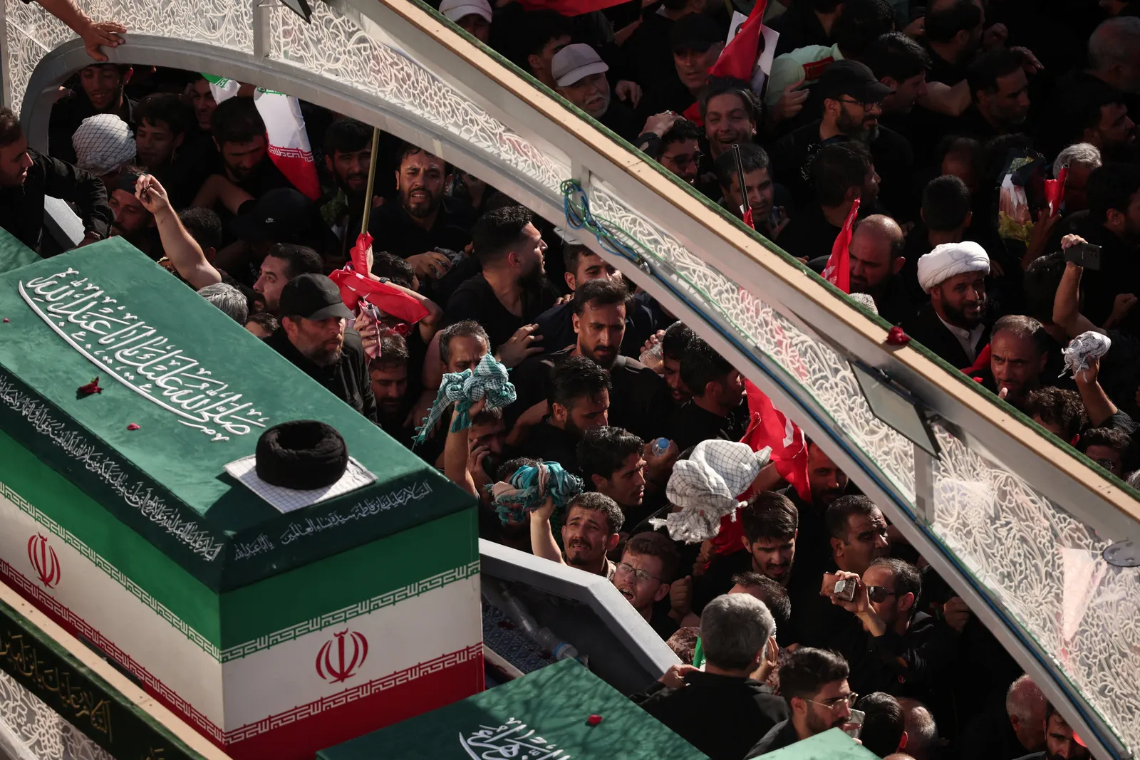 Iran says has hit US military targets in Gulf, lays slain leader to rest