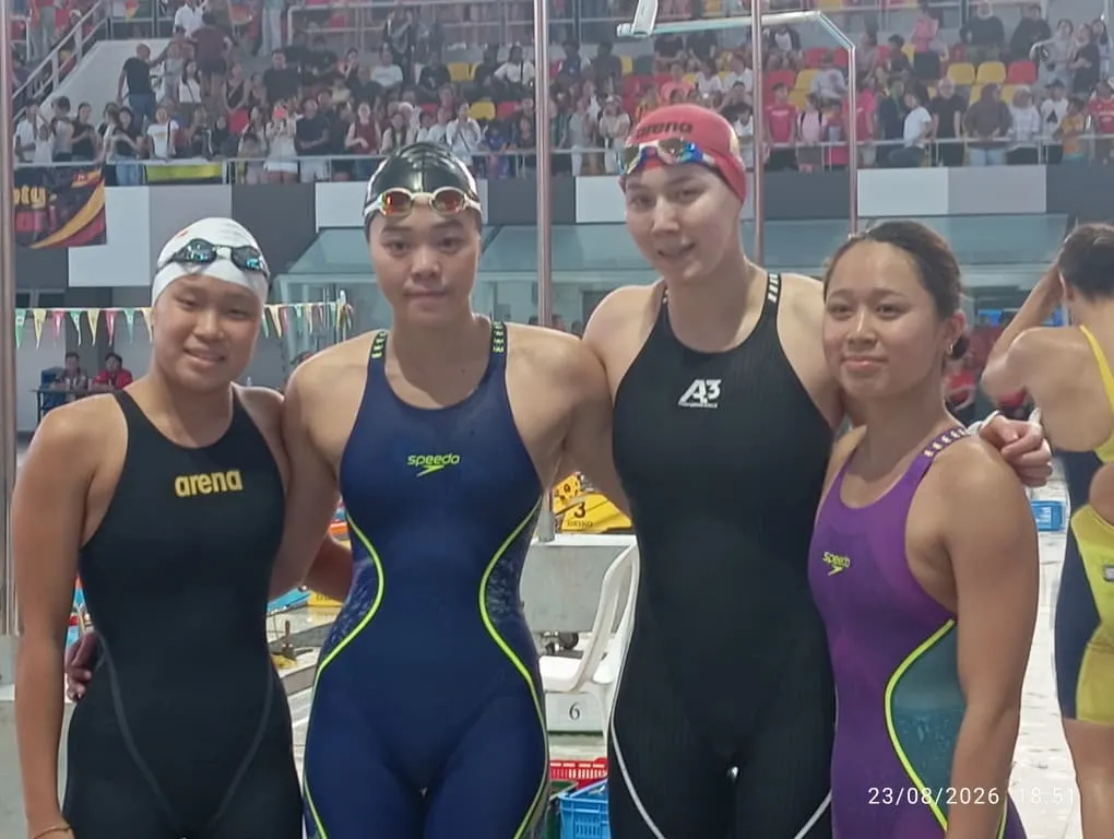 State ends swimming events with gold, new record in women’s 4x100m medley