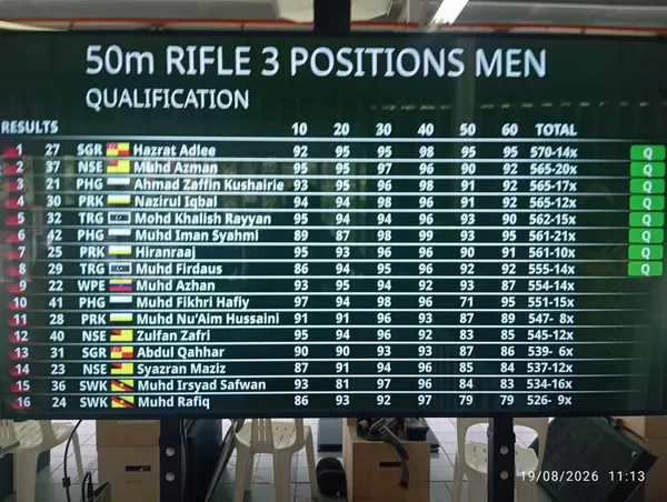 SUKMA 2026: Hazrat Adlee mara pusingan akhir 50m Rifle 3 Positions
