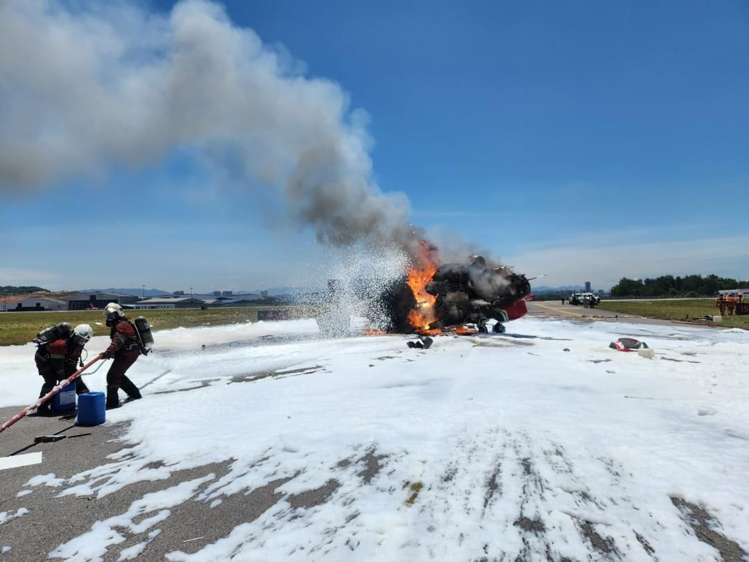 Subang airport runway closed after helicopter catches fire