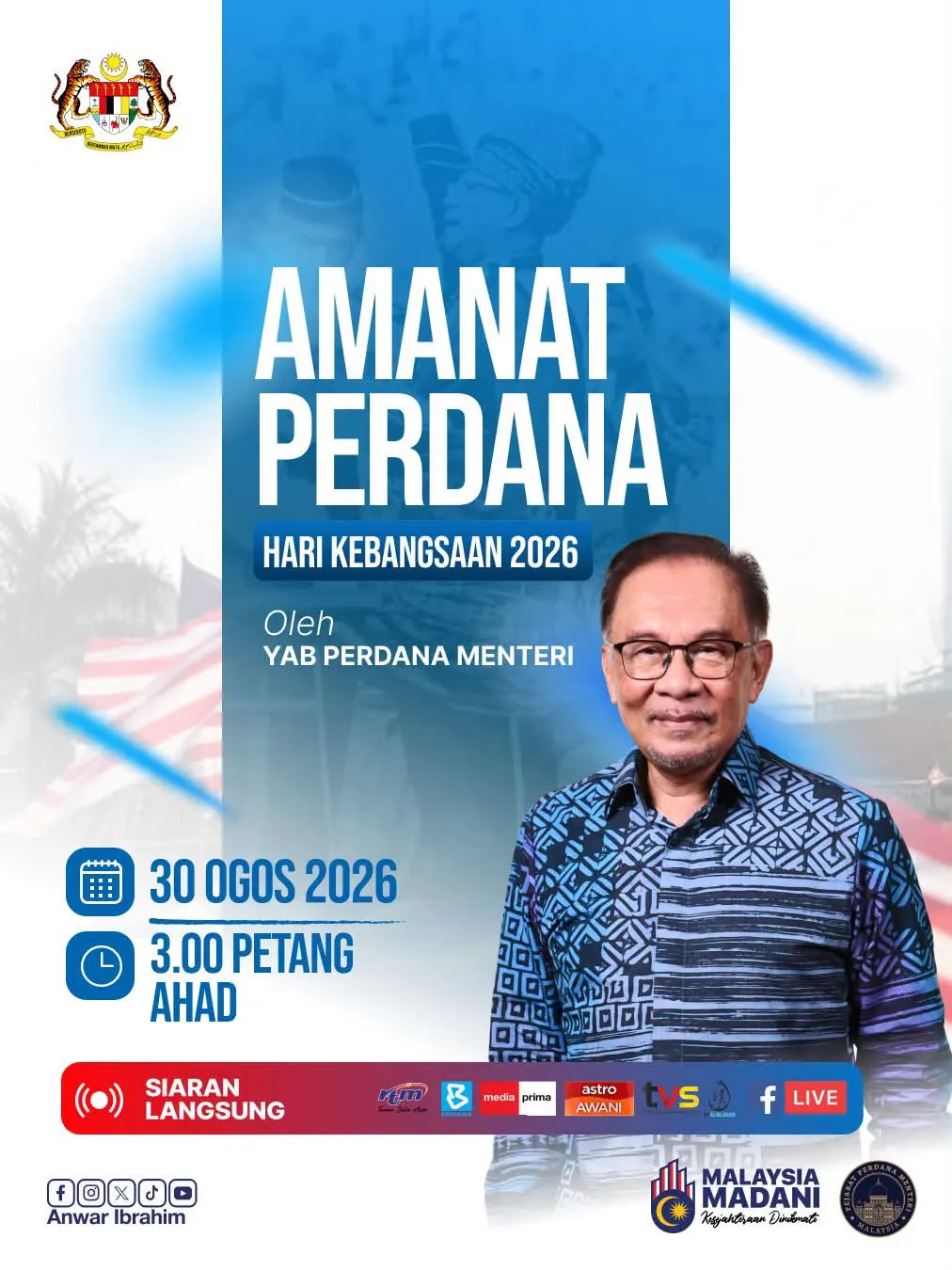 PM to announce key initiatives in Merdeka Day address