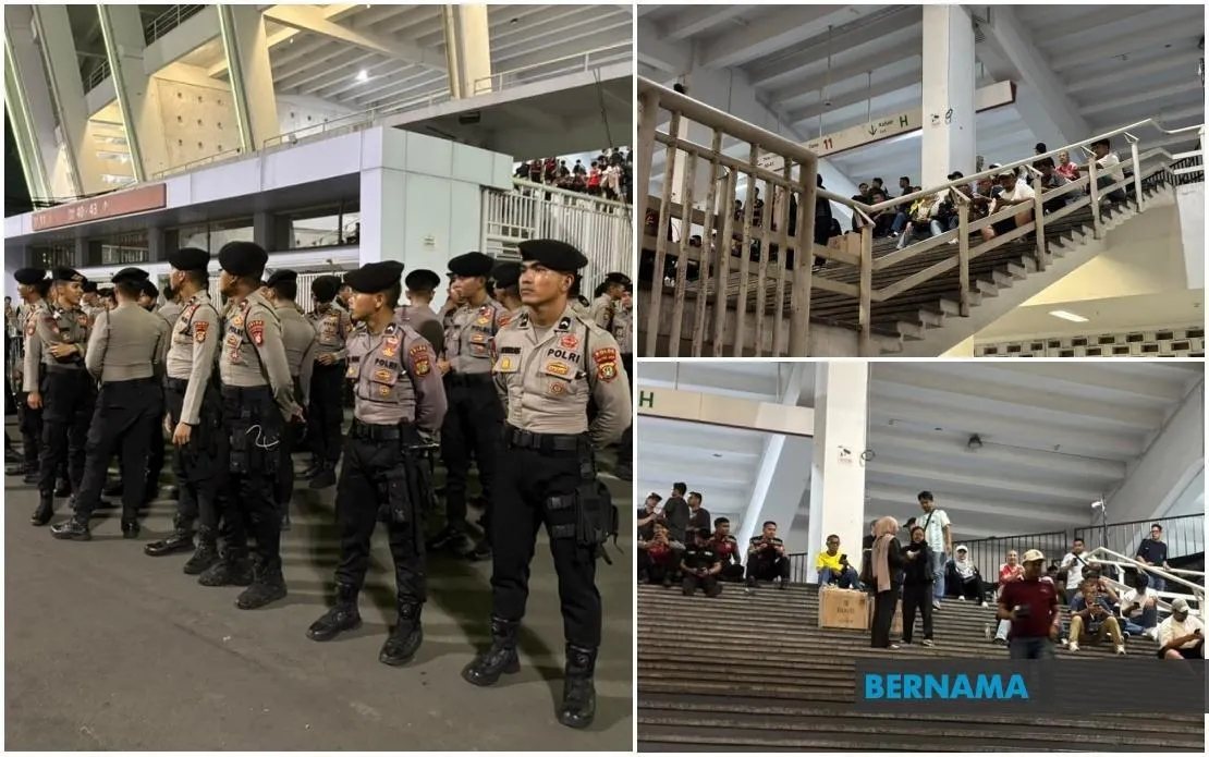 Malaysian fans kept inside Gelora Bung Karno after match for safety