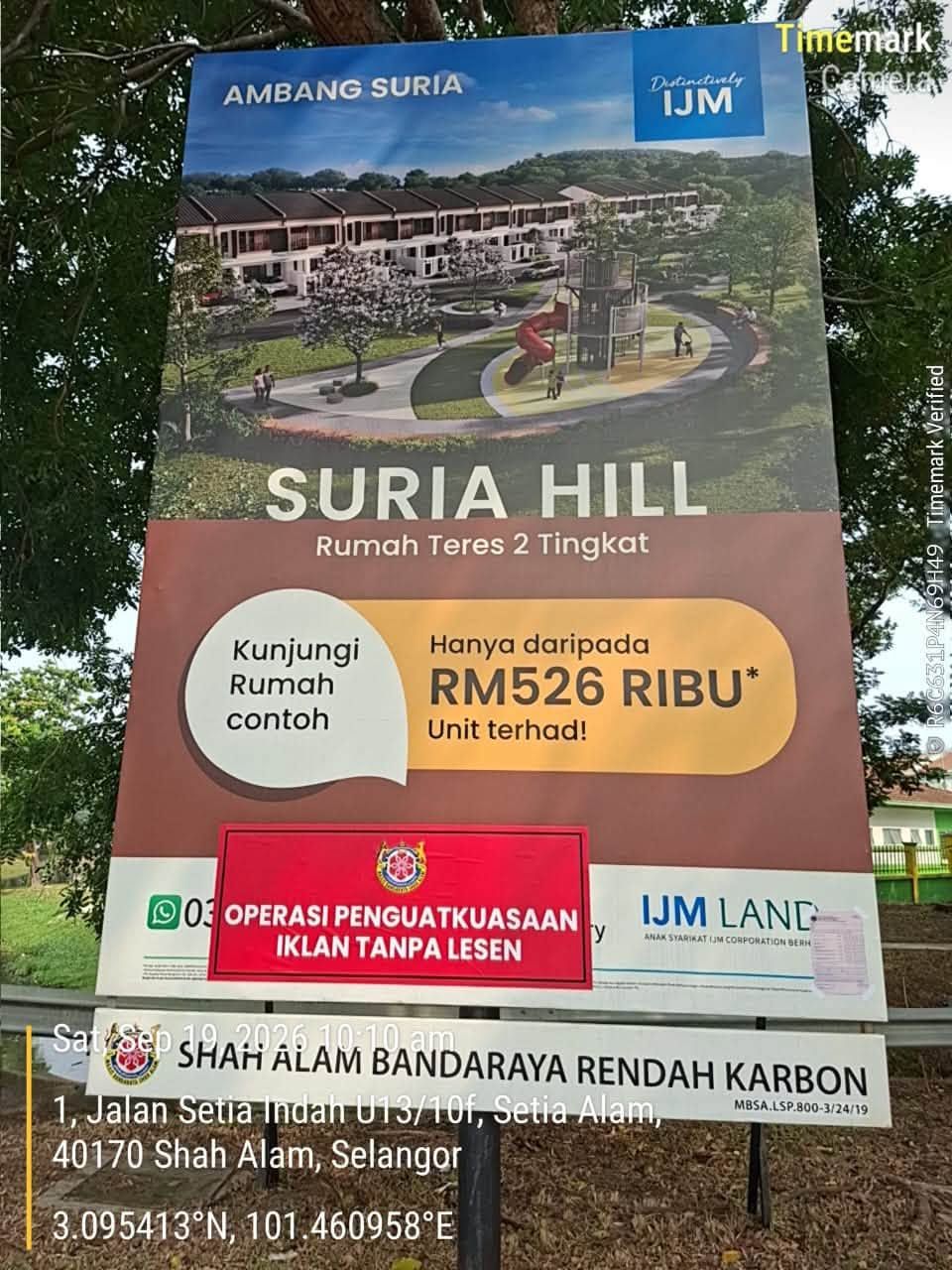 Unlicensed advertising signboards in Setia Alam ordered removed