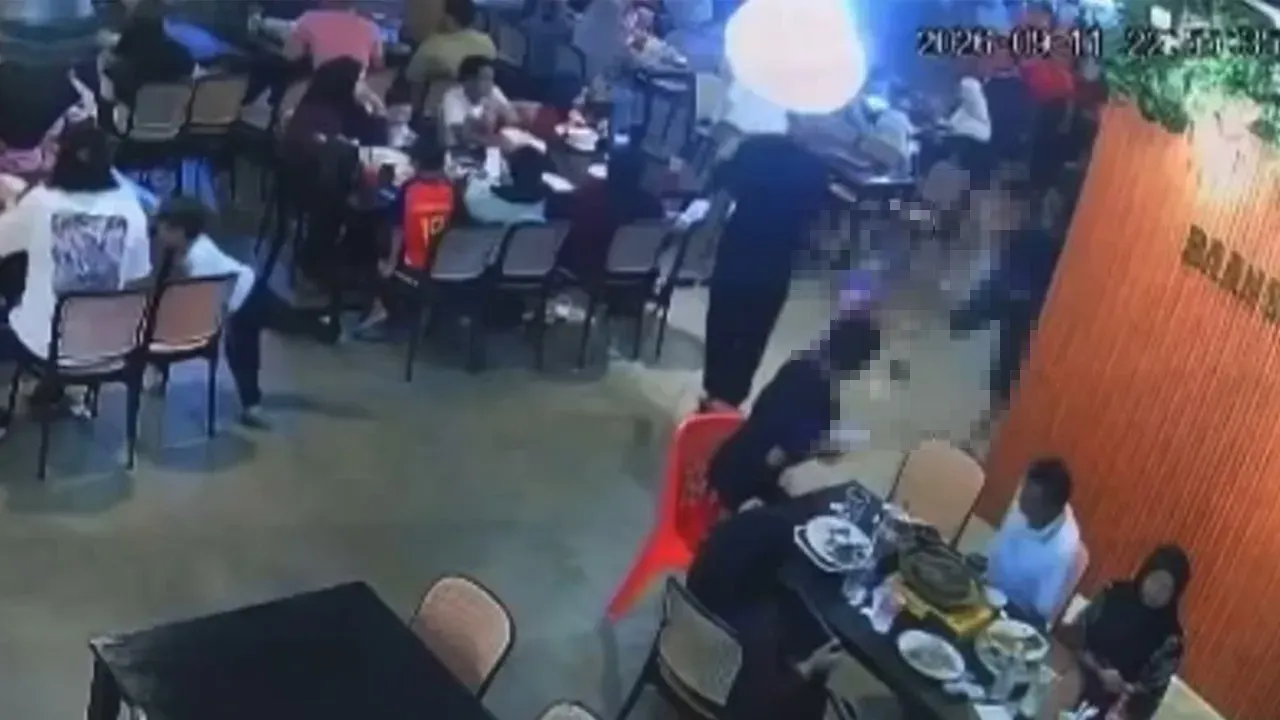 男子餐馆踢女童视频疯传  警方开档追查父女身份