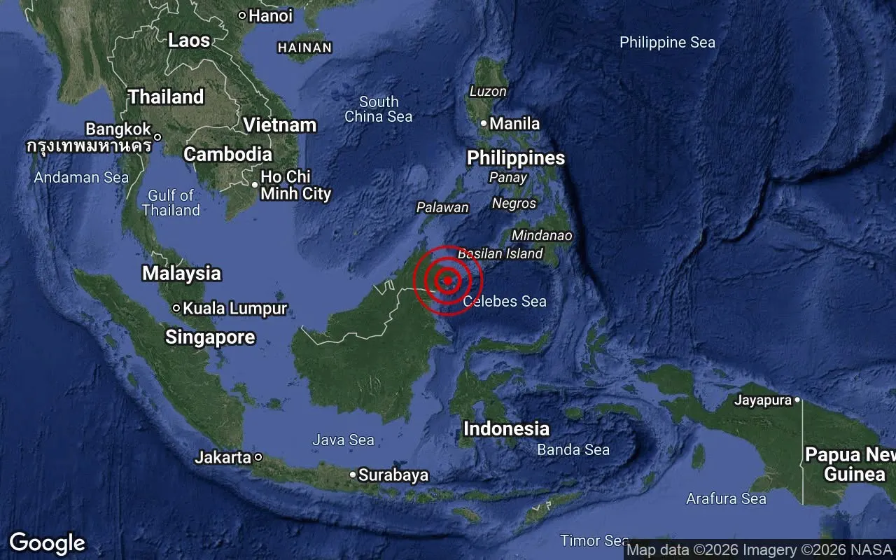 Gempa bumi magnitud 5.0 landa perairan Sandakan
