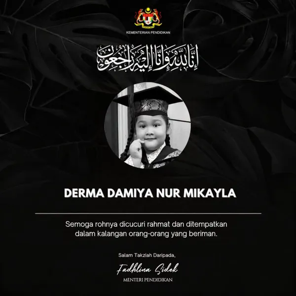 Fadhlina zahir dukacita, minta JPN Selangor bantu keluarga Damiya