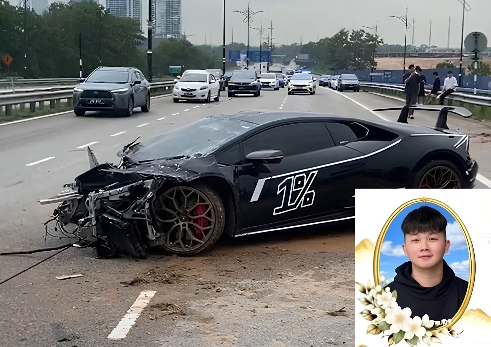 疑蓝宝坚尼跑车失控 24岁网红蔡泽俊丧命