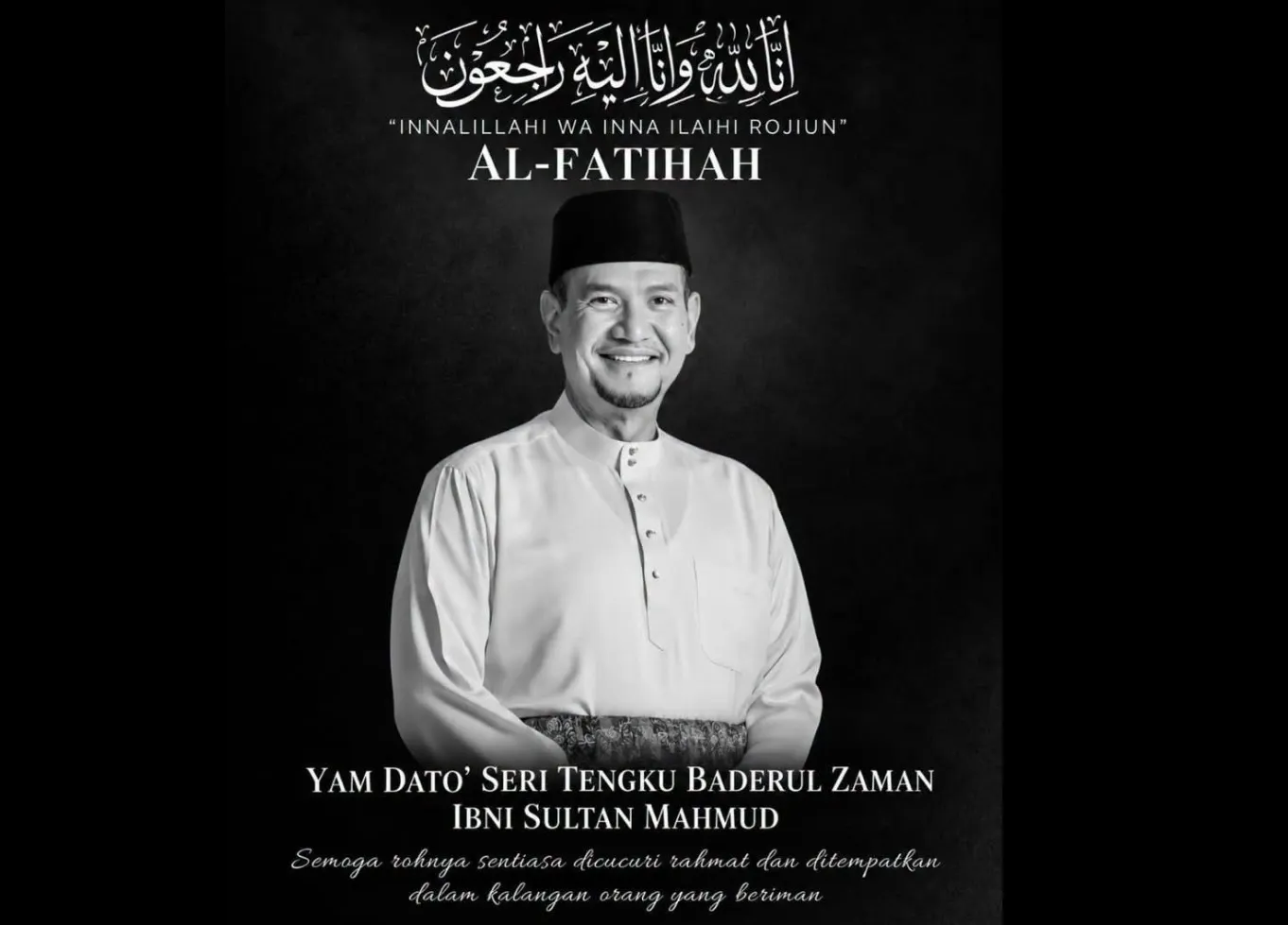 Adinda Sultan Terengganu Tengku Baderul Zaman mangkat