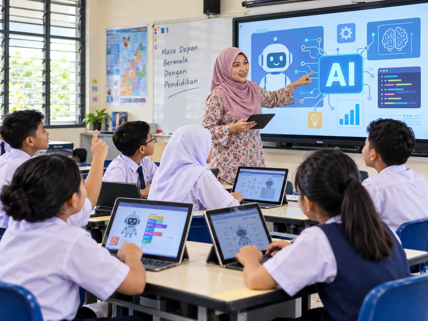Murid sekolah rendah mula belajar asas AI dalam kurikulum 2027