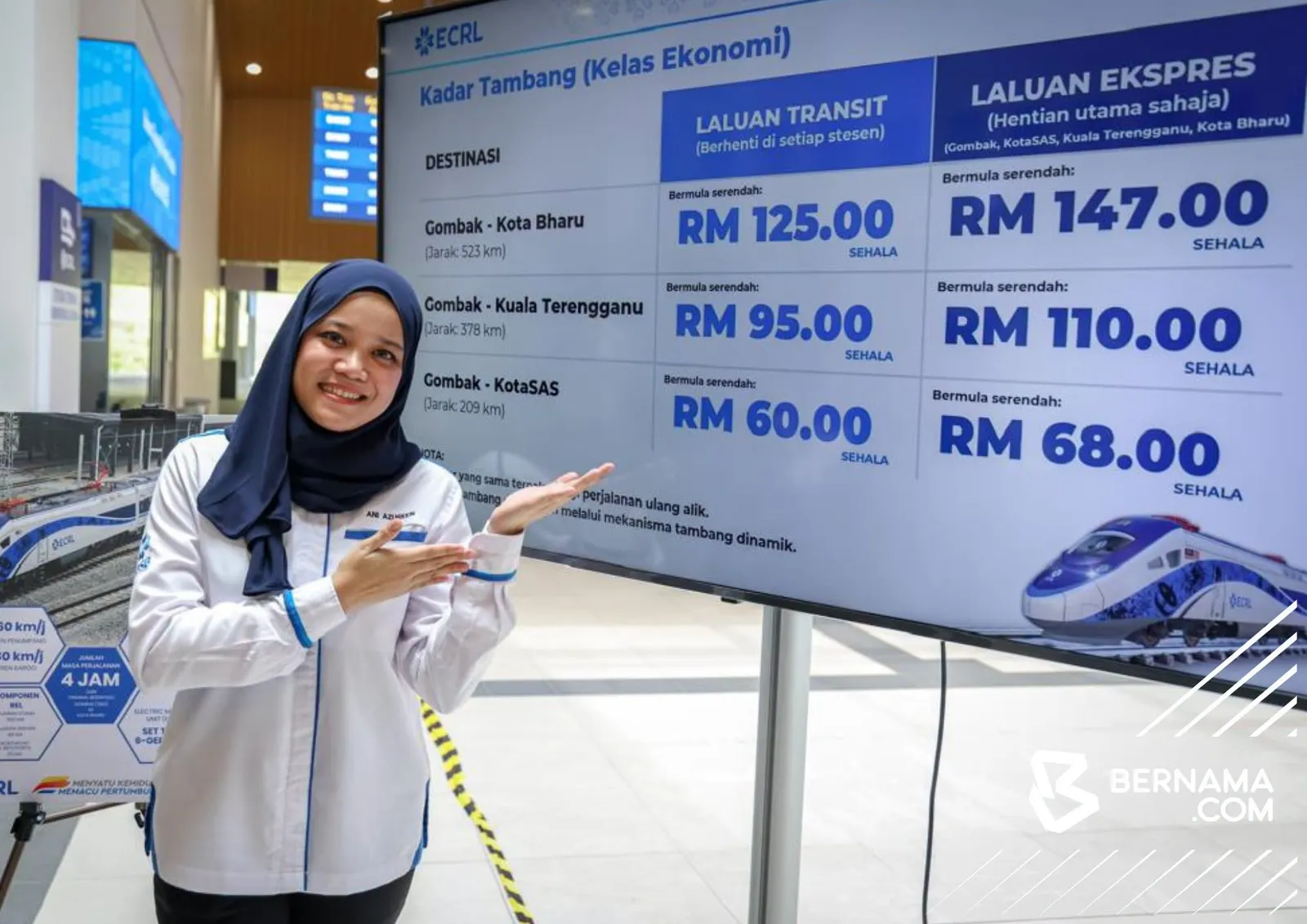 Tambang ECRL Gombak-Kota Bharu bermula RM125, operasi Disember